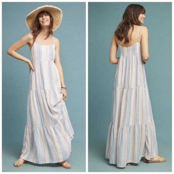 Splendid Dresses & Skirts - Splendid | Arcoiris | Tiered Maxi Dress Linen Blend Maxi Dress Small